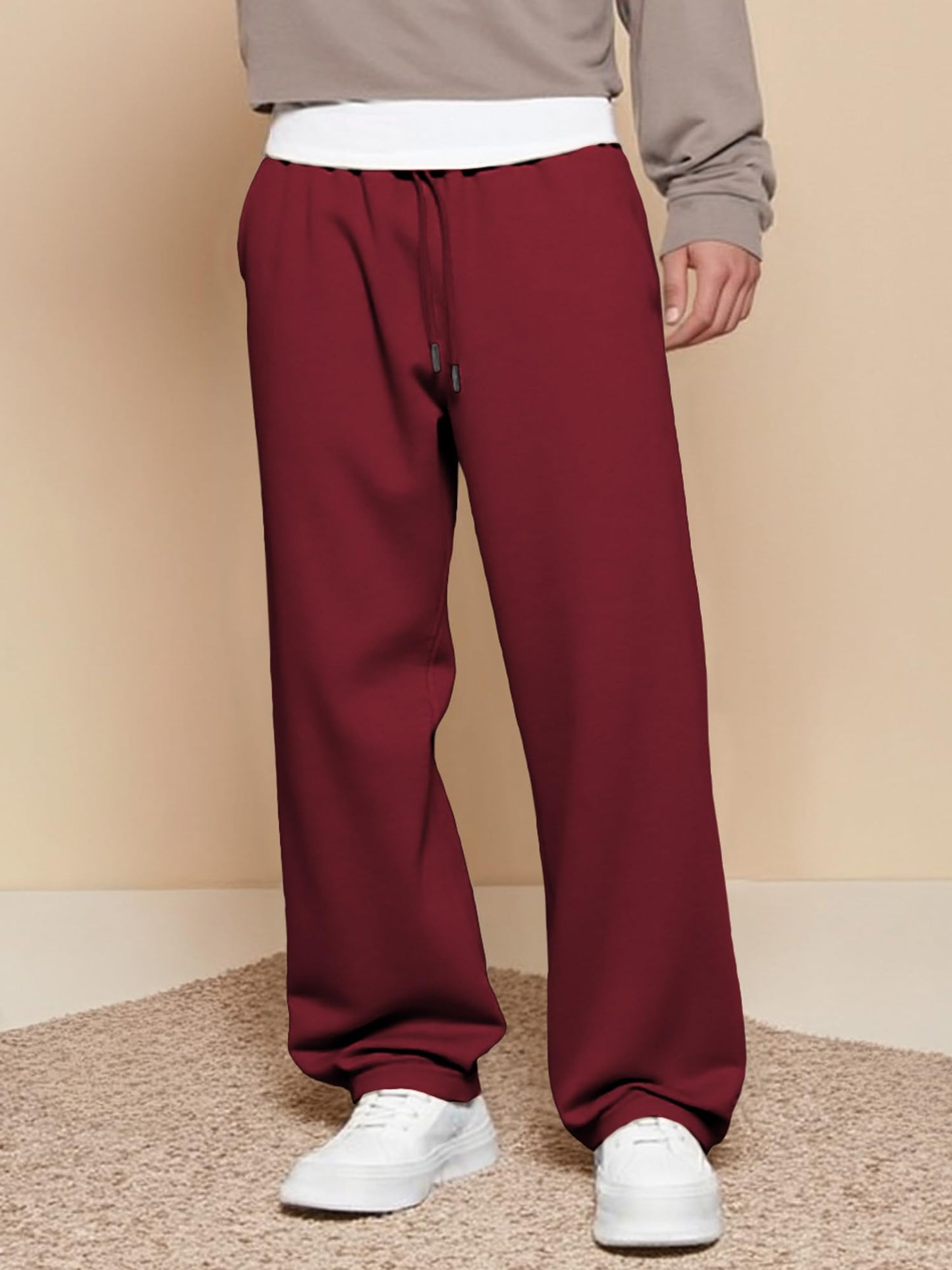 JMIERR Herren Casual Baggy Hosen Breite Beine Lounge Workout Gym Reise Sweatpants mit Taschen S-3XL