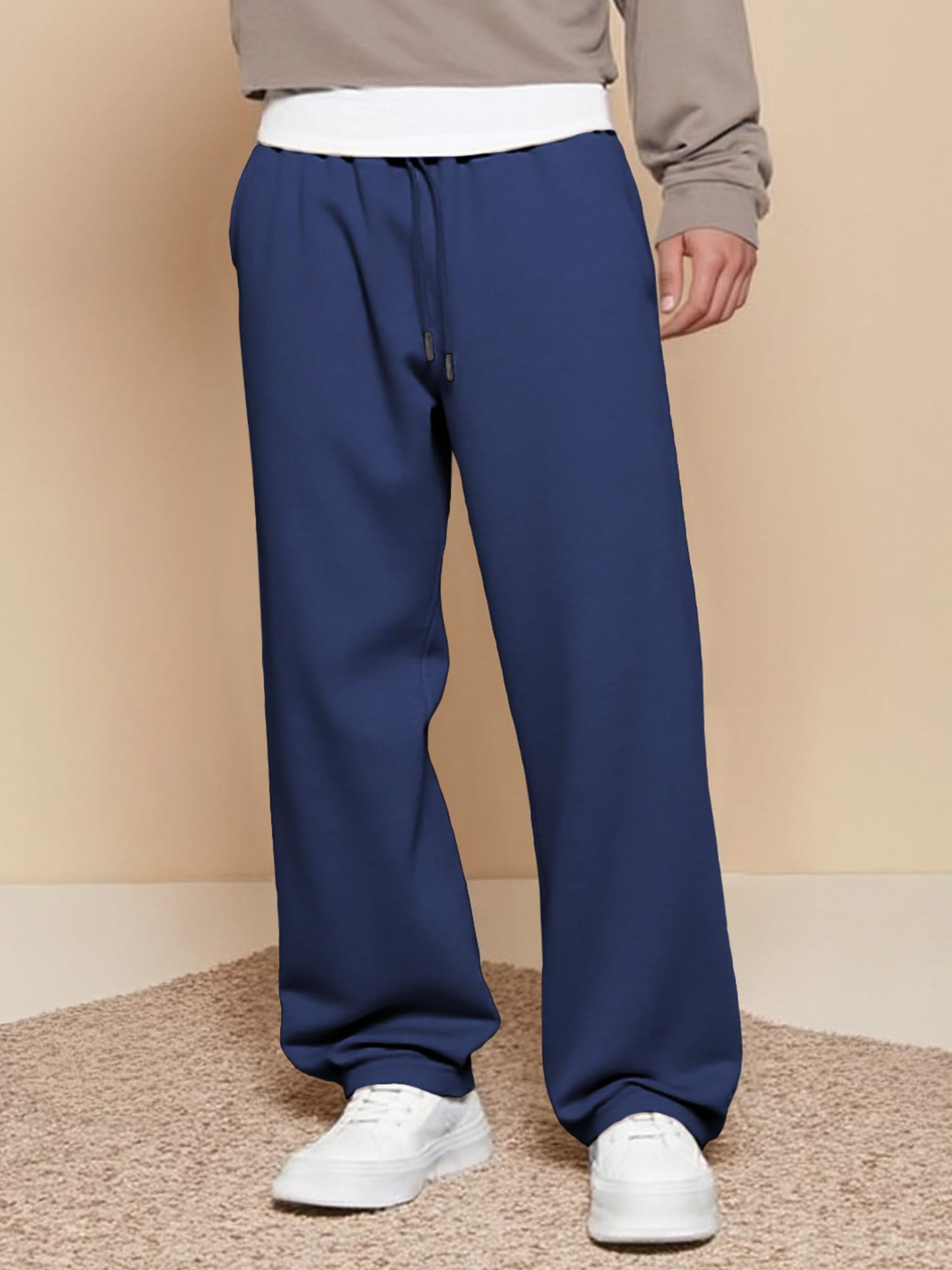 JMIERR Herren Casual Baggy Hosen Breite Beine Lounge Workout Gym Reise Sweatpants mit Taschen S-3XL