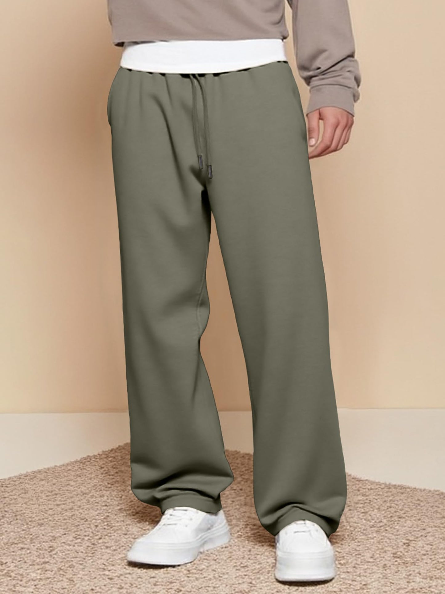 JMIERR Herren Casual Baggy Hosen Breite Beine Lounge Workout Gym Reise Sweatpants mit Taschen S-3XL