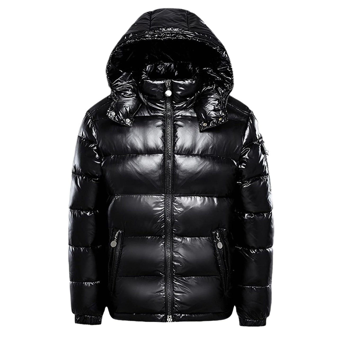 Generisch Daunenjacke Herren Männer Warme Daunenjacken Reflektierende Jack Metall Glänzende Windjacke Parka Steppjacke Herren Einfarbig Winter Schnee Unten Jacken Glänzende Daunenjacke Herren