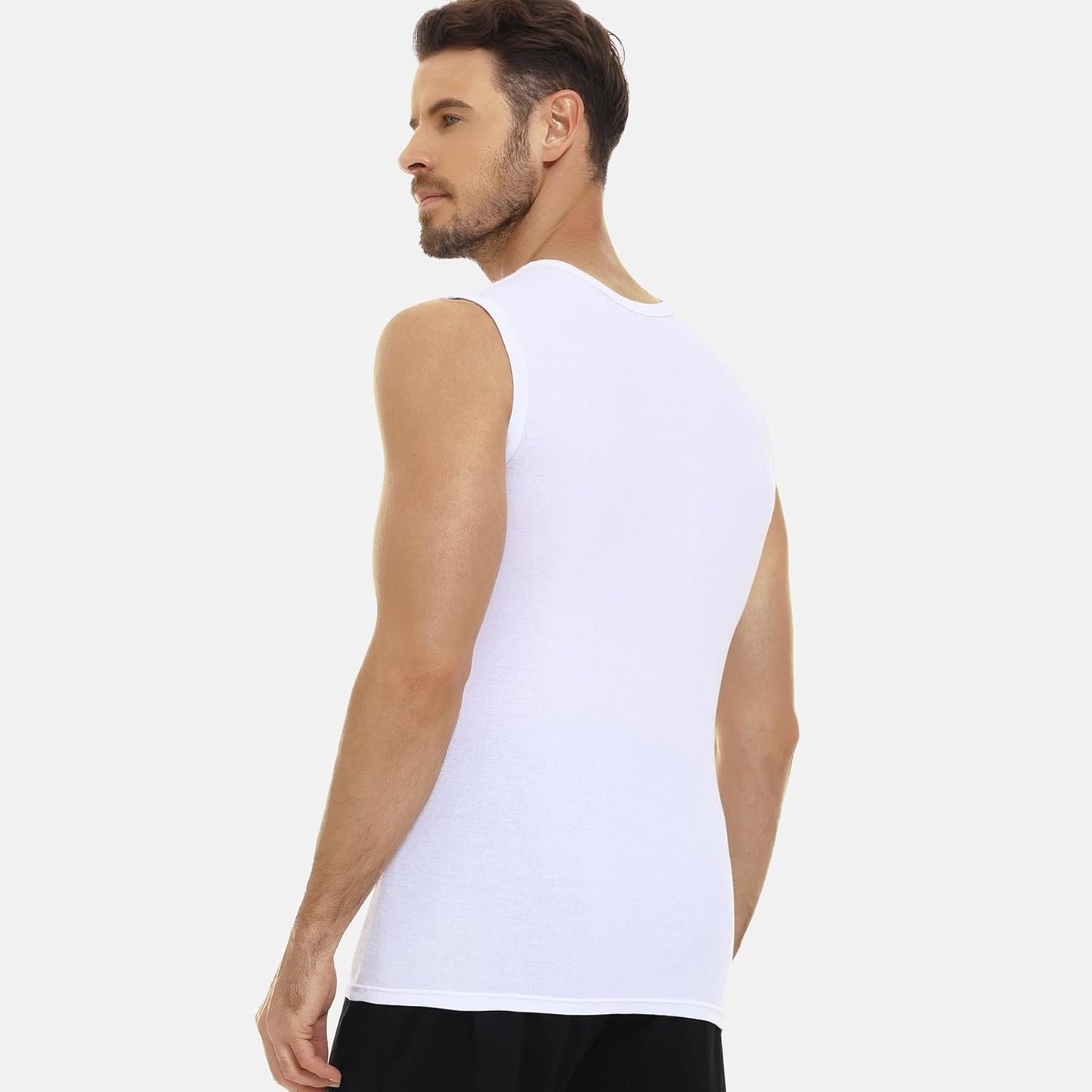 FALARY 3er Pack Unterhemd Herren gekämmte Baumwolle Tank Top Herren Unterhemden Mehrfarbig
