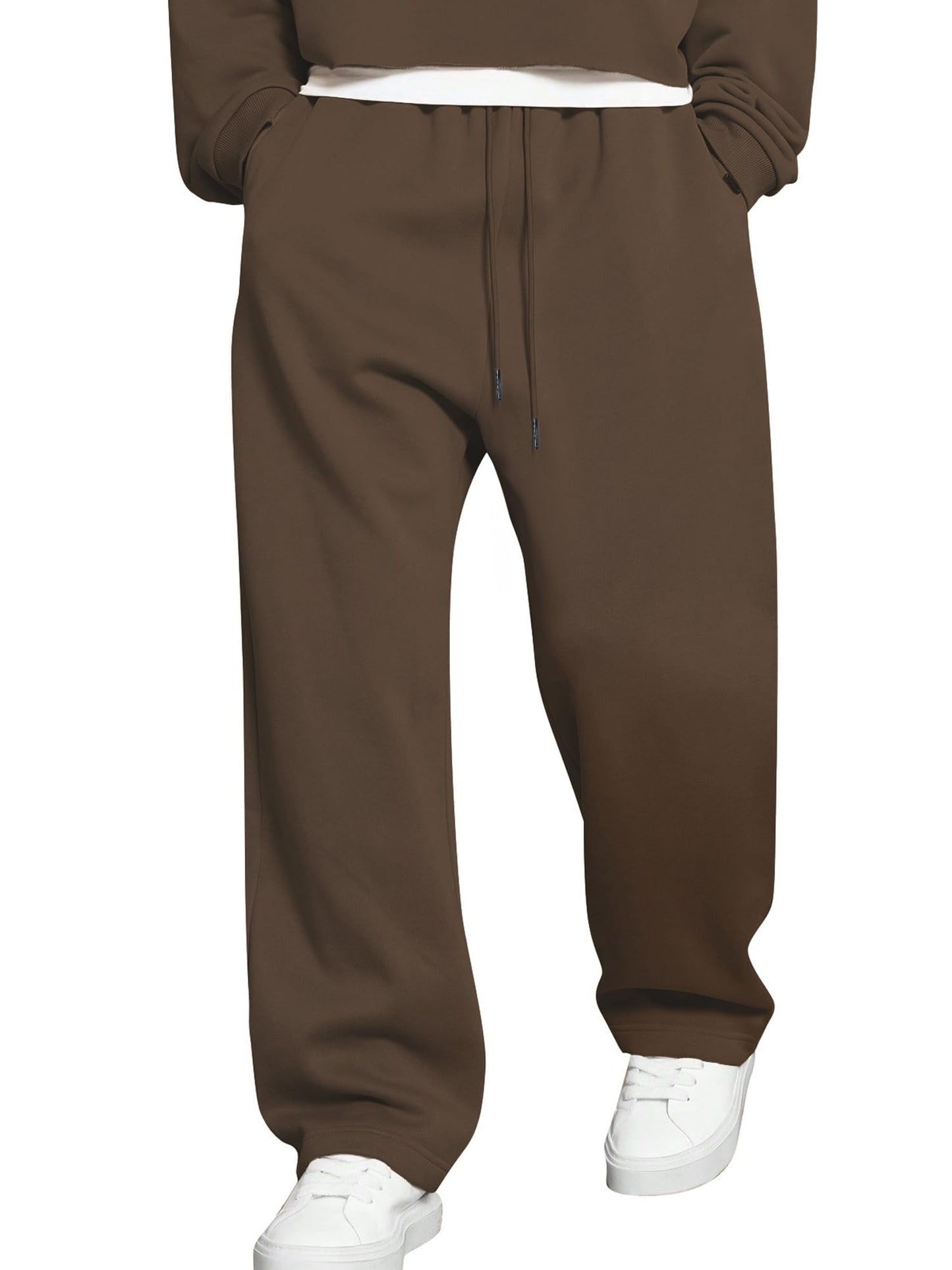 JMIERR Herren Casual Baggy Hosen Breite Beine Lounge Workout Gym Reise Sweatpants mit Taschen S-3XL