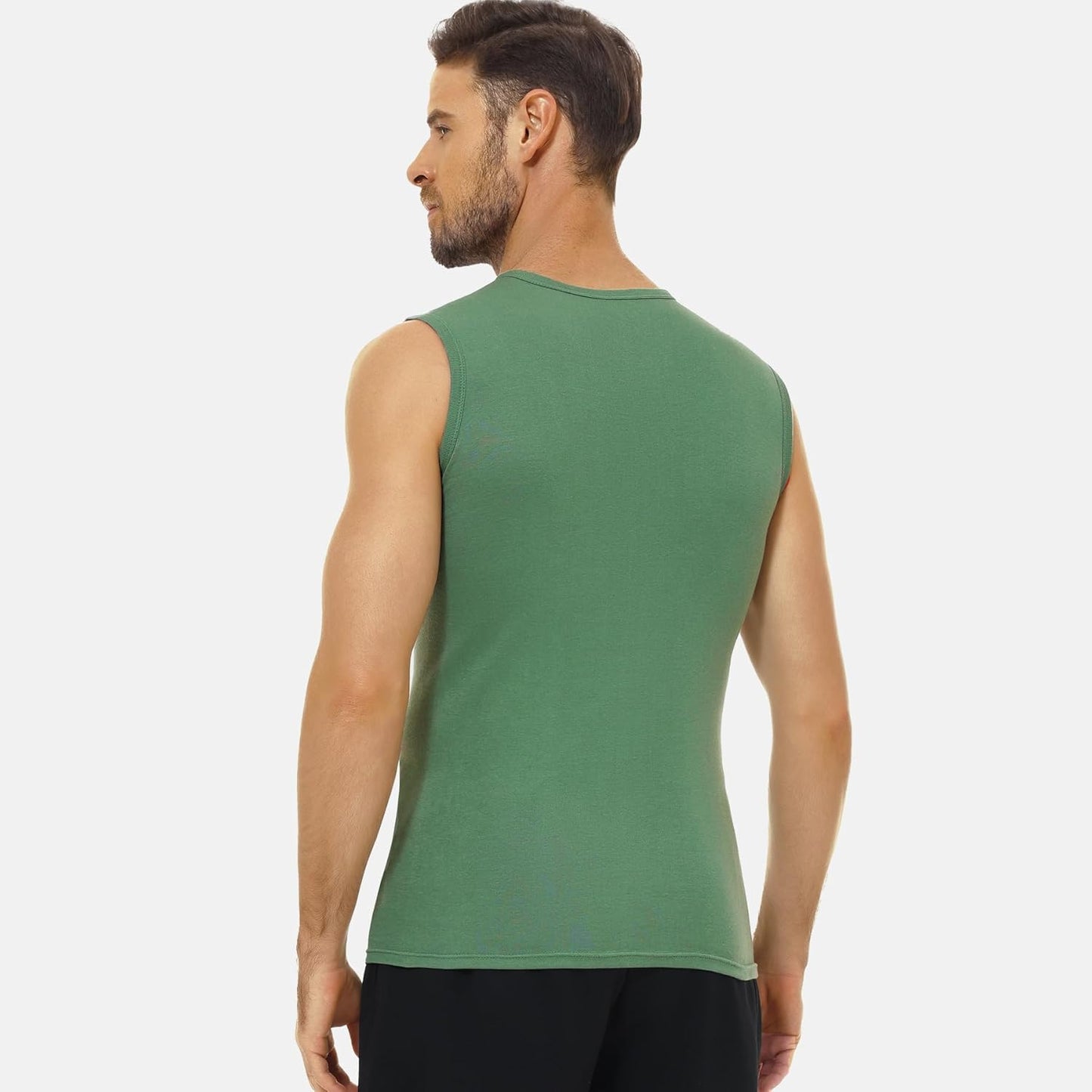 FALARY 3er Pack Unterhemd Herren gekämmte Baumwolle Tank Top Herren Unterhemden Mehrfarbig