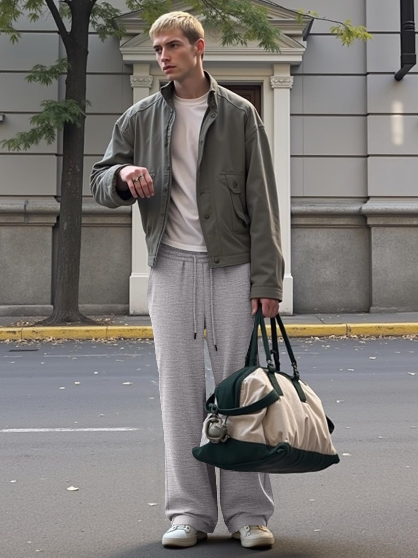 JMIERR Herren Casual Baggy Hosen Breite Beine Lounge Workout Gym Reise Sweatpants mit Taschen S-3XL