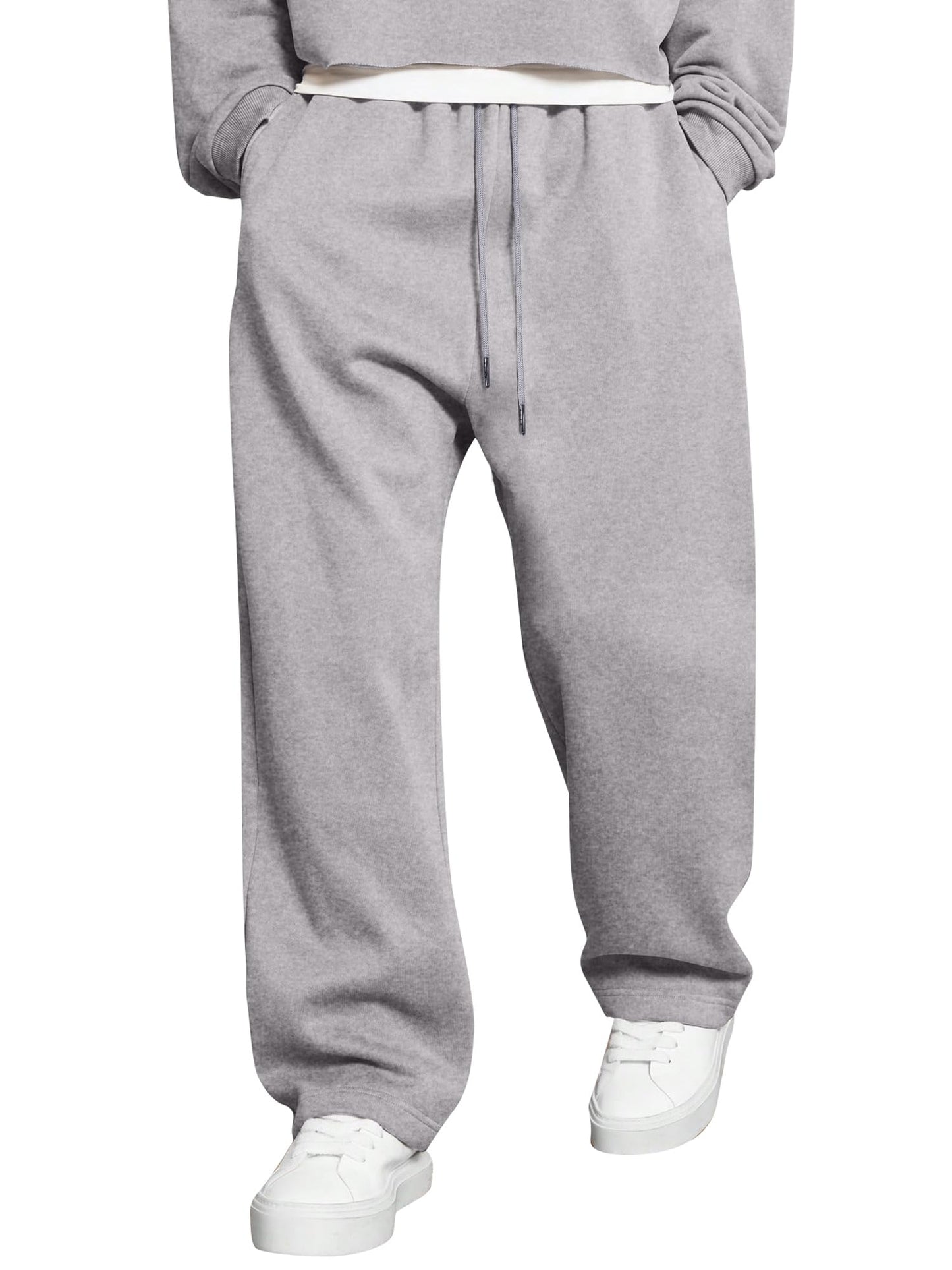JMIERR Herren Casual Baggy Hosen Breite Beine Lounge Workout Gym Reise Sweatpants mit Taschen S-3XL
