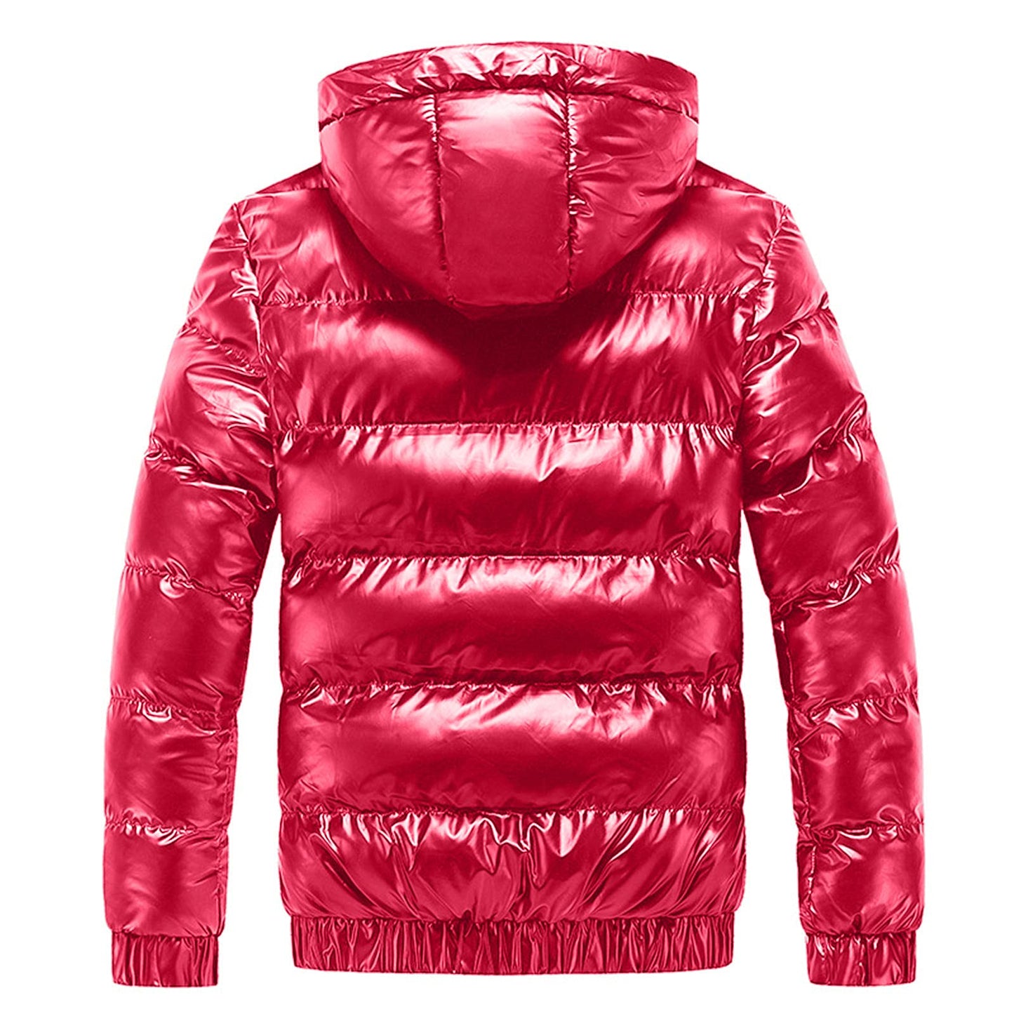 Generisch Daunenjacke Herren Männer Warme Daunenjacken Reflektierende Jack Metall Glänzende Windjacke Parka Steppjacke Herren Einfarbig Winter Schnee Unten Jacken Glänzende Daunenjacke Herren