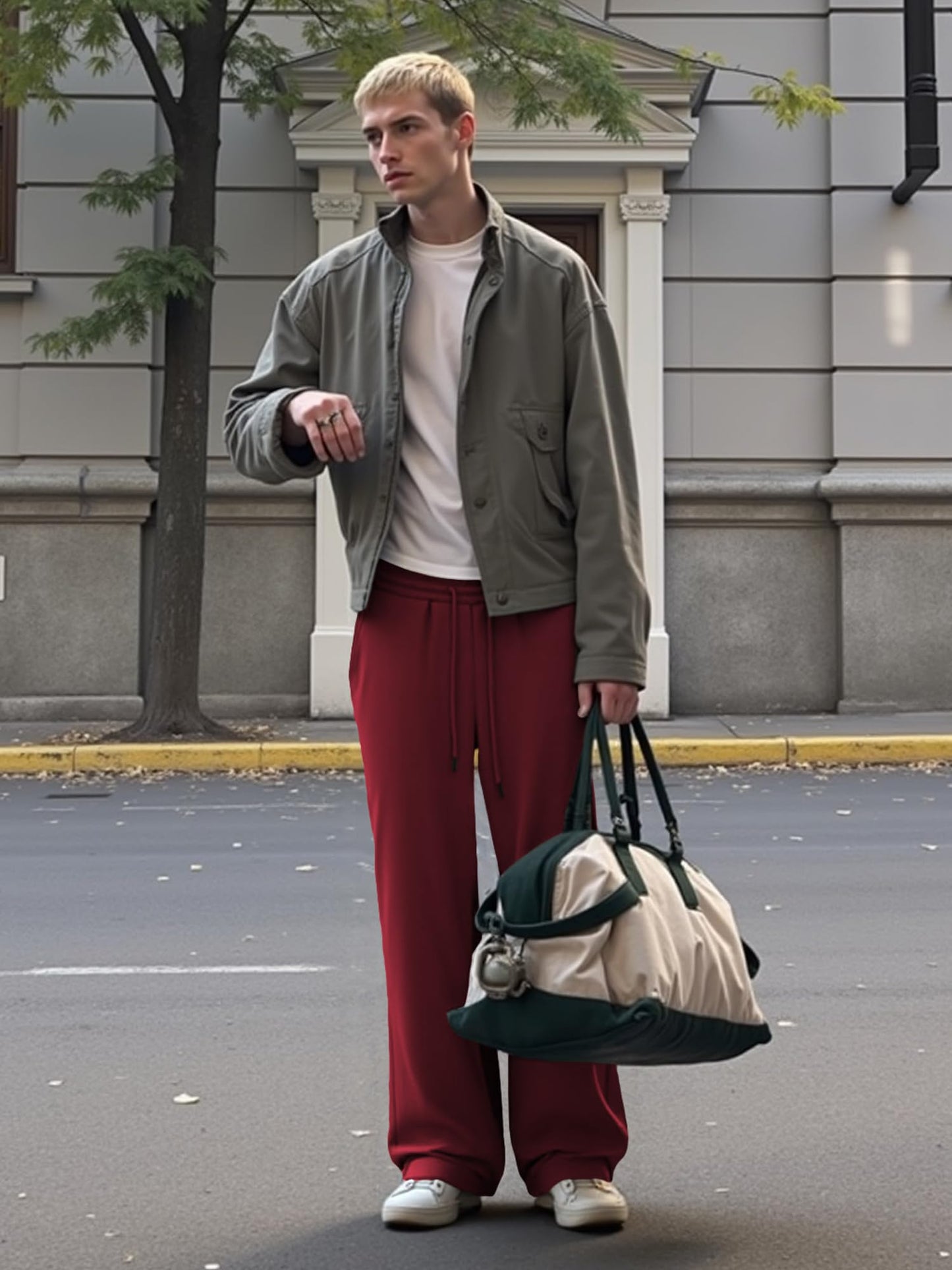 JMIERR Herren Casual Baggy Hosen Breite Beine Lounge Workout Gym Reise Sweatpants mit Taschen S-3XL