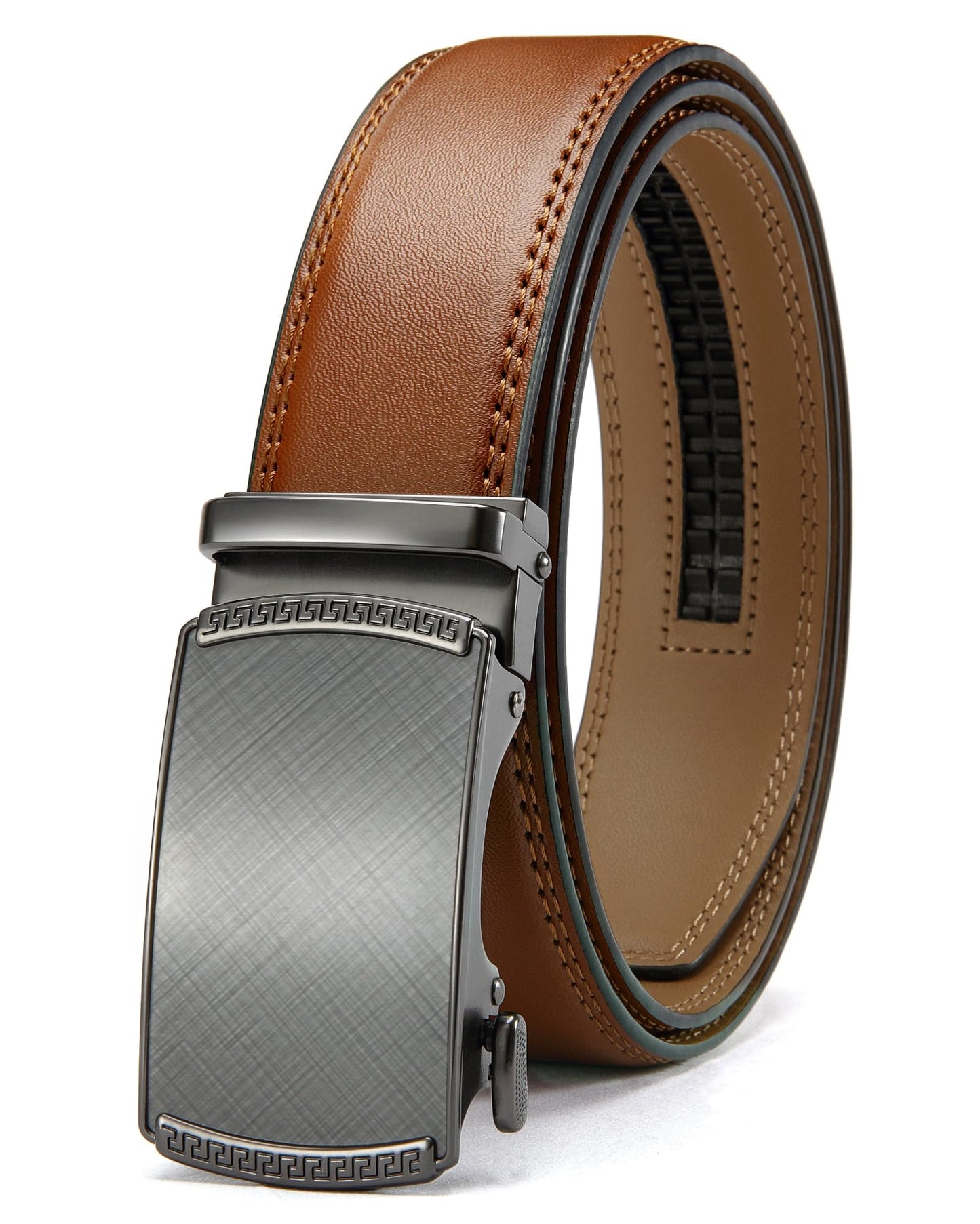 CHAOREN Gürtel Herren, Automatik Ledergürtel Herren Ratsche für Business Anzug, 35mm Gürtel ohne Löcher, Größe Angepasst