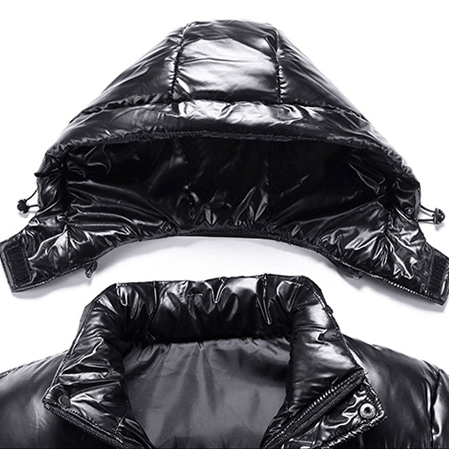 Generisch Daunenjacke Herren Männer Warme Daunenjacken Reflektierende Jack Metall Glänzende Windjacke Parka Steppjacke Herren Einfarbig Winter Schnee Unten Jacken Glänzende Daunenjacke Herren