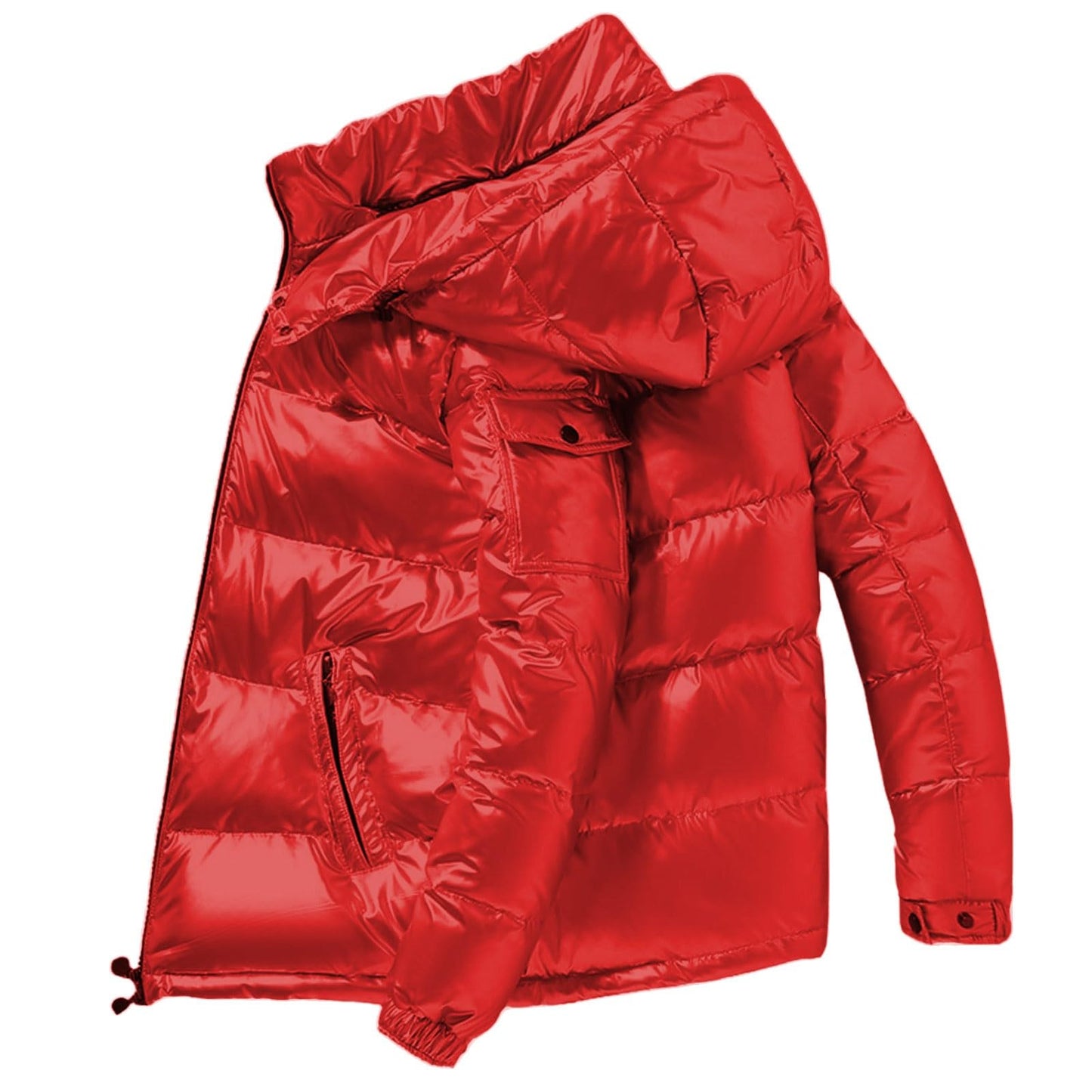 Generisch Daunenjacke Herren Männer Warme Daunenjacken Reflektierende Jack Metall Glänzende Windjacke Parka Steppjacke Herren Einfarbig Winter Schnee Unten Jacken Glänzende Daunenjacke Herren