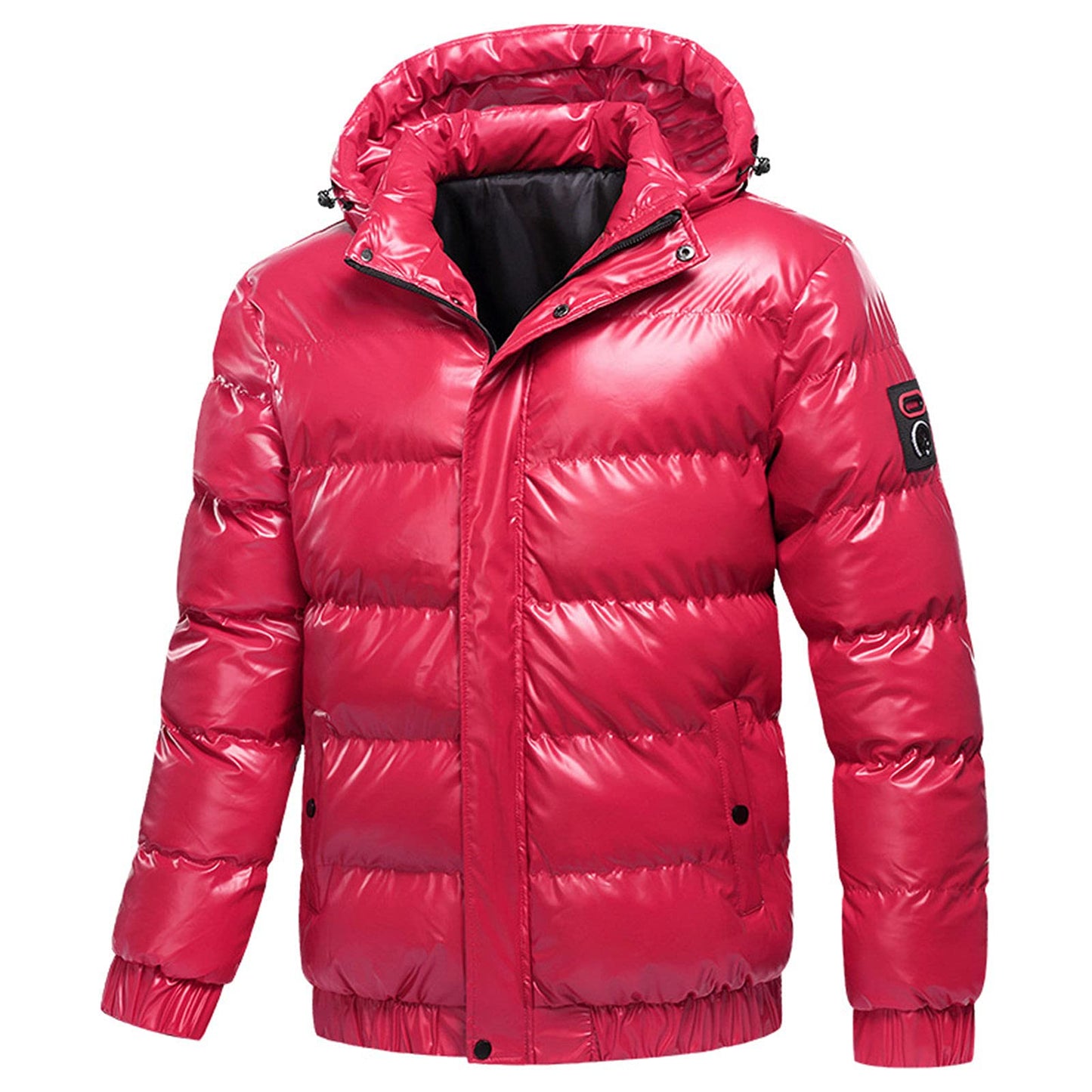 Generisch Daunenjacke Herren Männer Warme Daunenjacken Reflektierende Jack Metall Glänzende Windjacke Parka Steppjacke Herren Einfarbig Winter Schnee Unten Jacken Glänzende Daunenjacke Herren