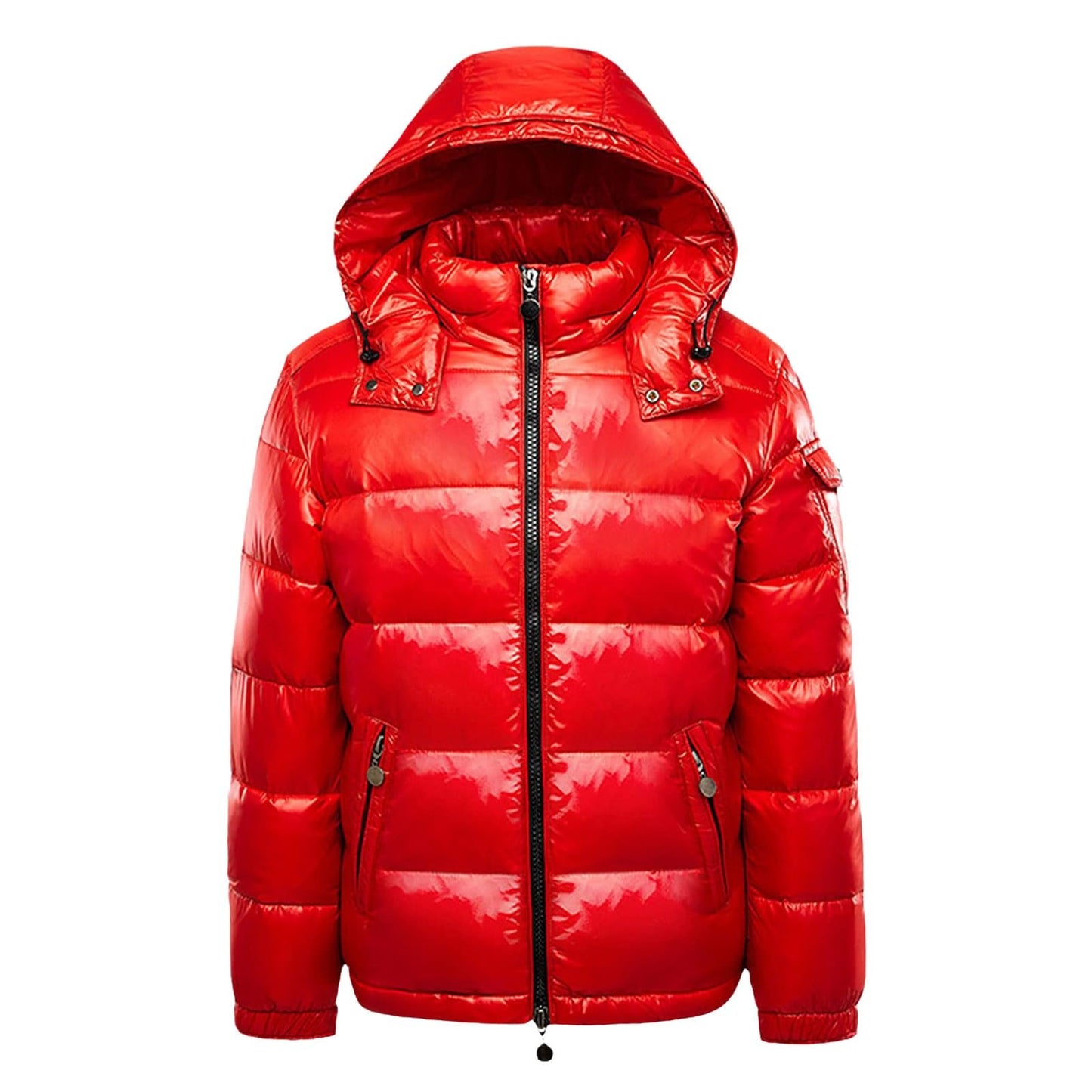 Generisch Daunenjacke Herren Männer Warme Daunenjacken Reflektierende Jack Metall Glänzende Windjacke Parka Steppjacke Herren Einfarbig Winter Schnee Unten Jacken Glänzende Daunenjacke Herren