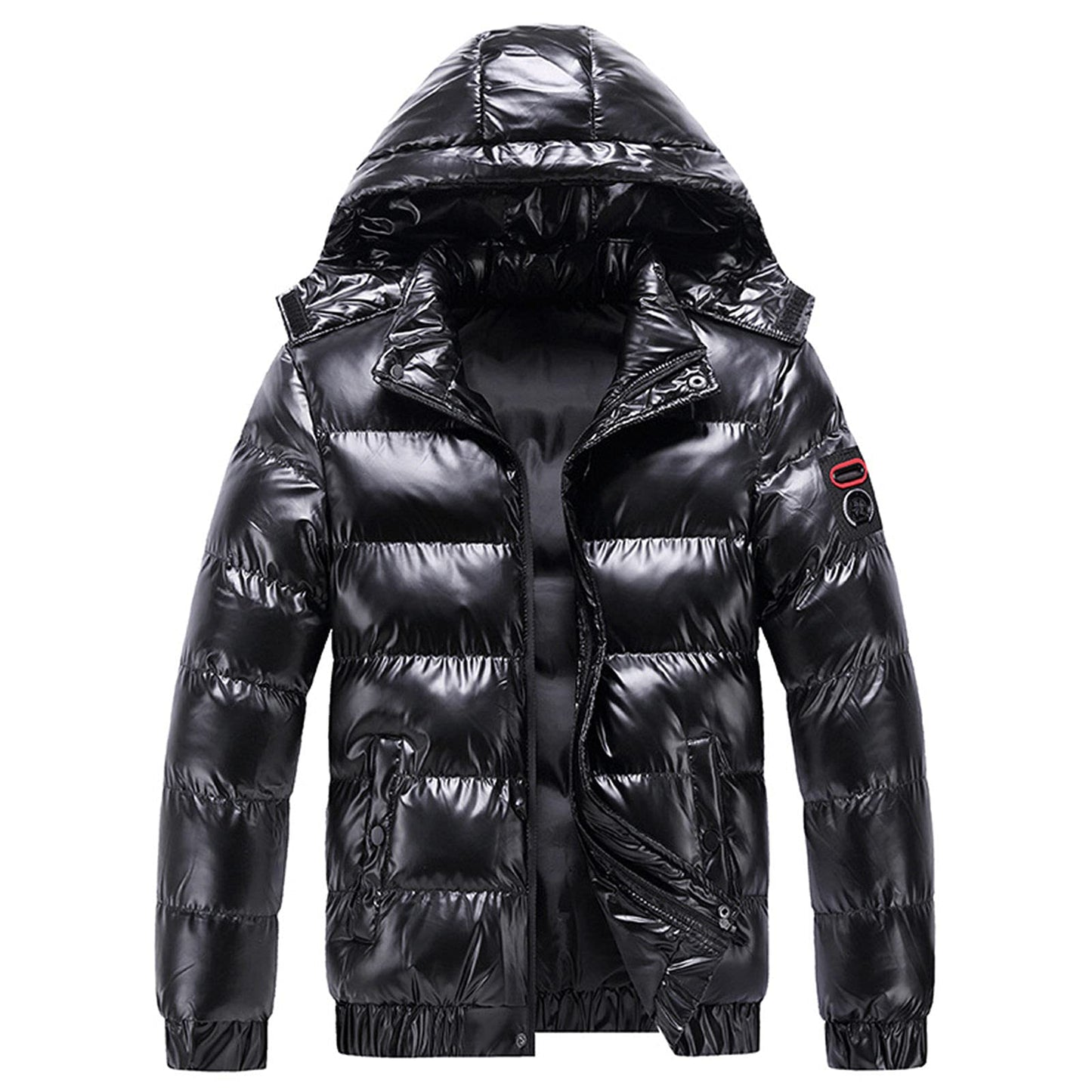 Generisch Daunenjacke Herren Männer Warme Daunenjacken Reflektierende Jack Metall Glänzende Windjacke Parka Steppjacke Herren Einfarbig Winter Schnee Unten Jacken Glänzende Daunenjacke Herren