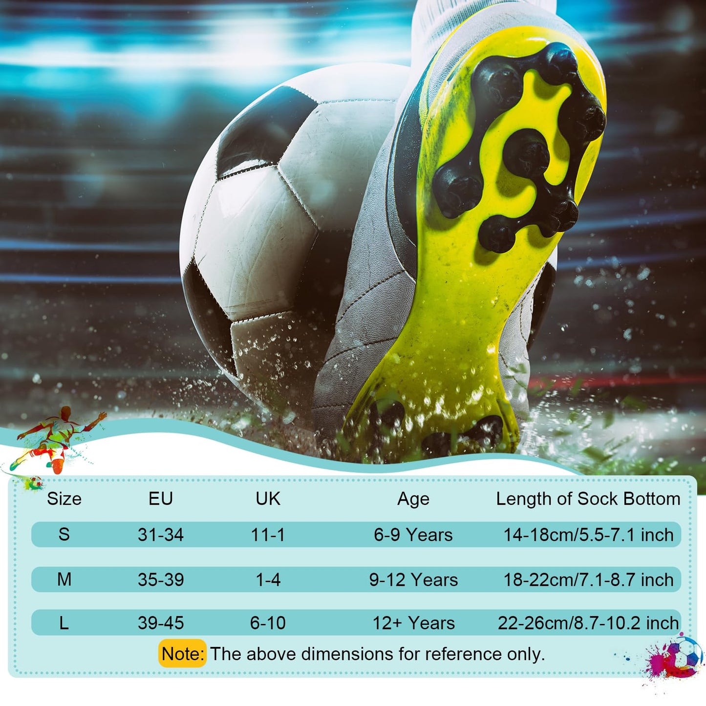 Apricitie 6 Paare Fußball Socken,Sportsocken 39-46 Anti Rutsch Grip Fussball Socken Rutschfeste Fußballsocken für Herren Damen Fussball Basketball Laufen Radfahren