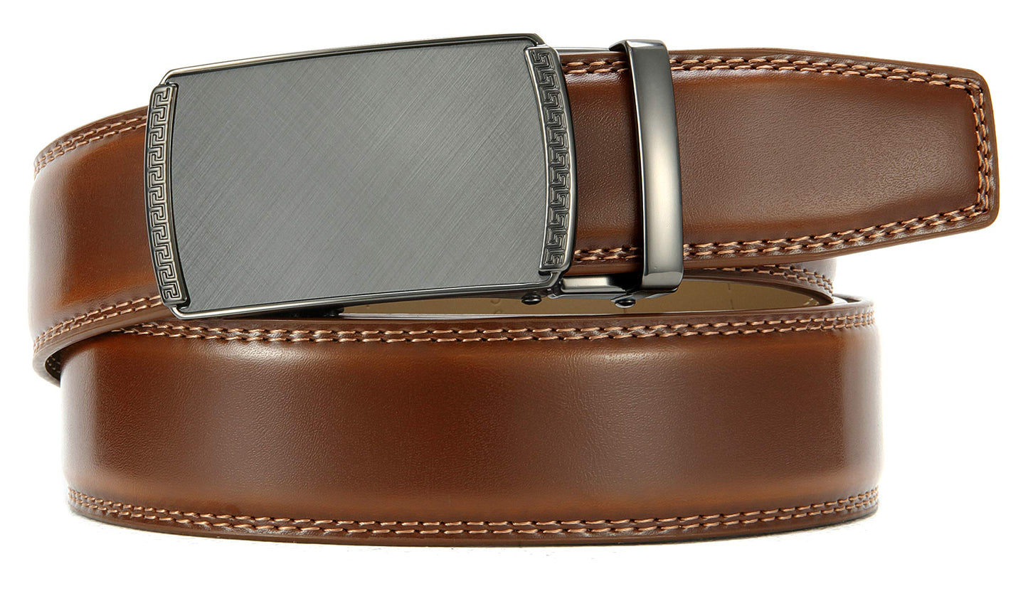CHAOREN Gürtel Herren, Automatik Ledergürtel Herren Ratsche für Business Anzug, 35mm Gürtel ohne Löcher, Größe Angepasst
