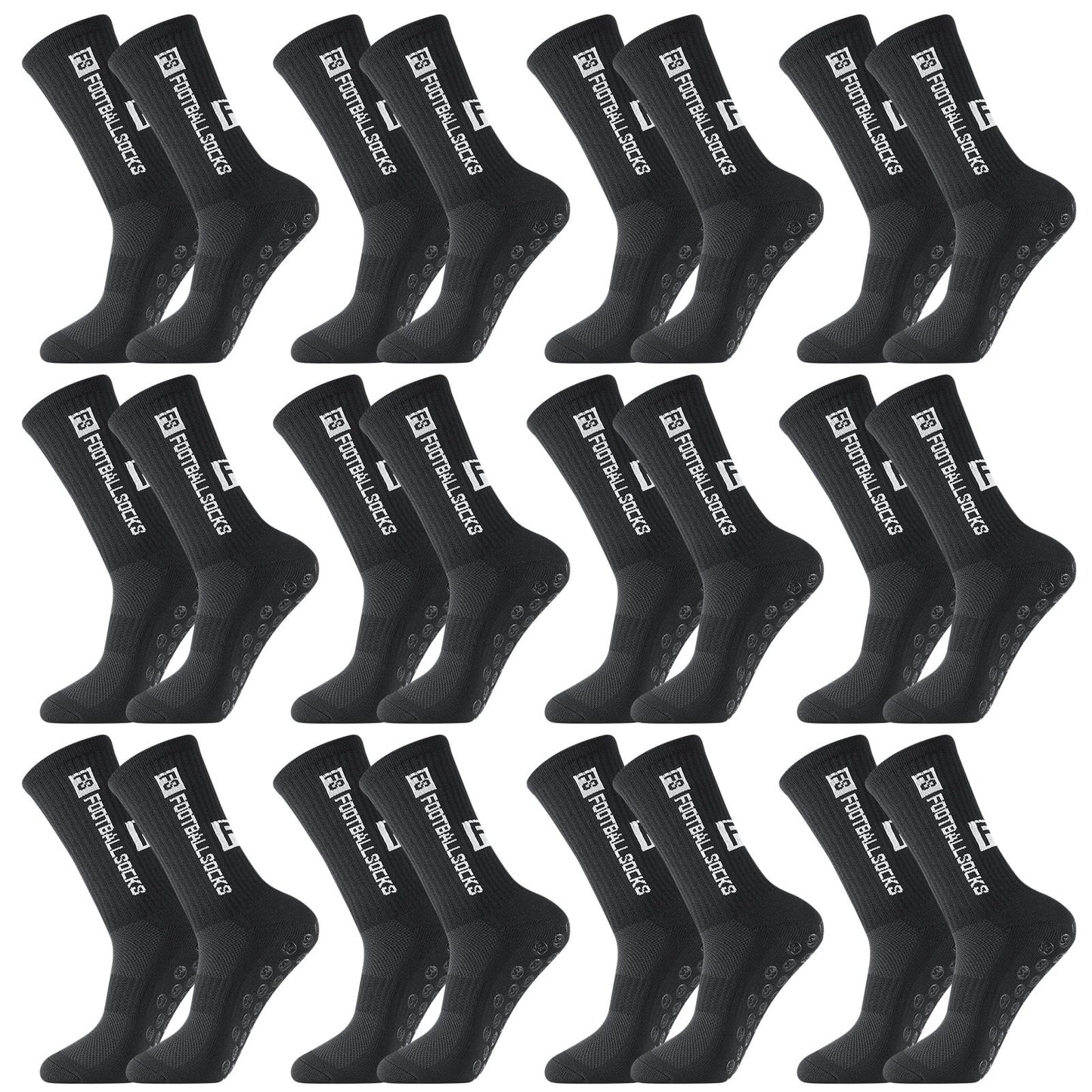 Apricitie 6 Paare Fußball Socken,Sportsocken 39-46 Anti Rutsch Grip Fussball Socken Rutschfeste Fußballsocken für Herren Damen Fussball Basketball Laufen Radfahren
