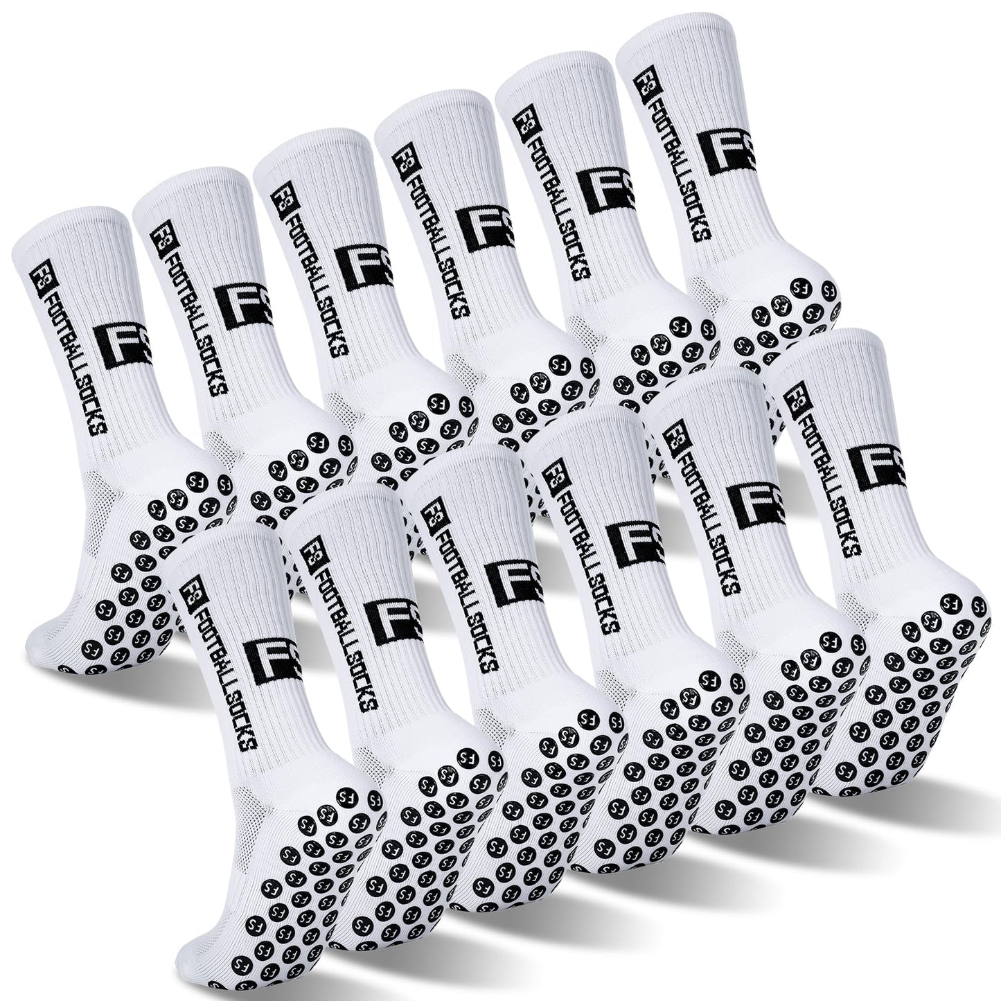 Apricitie 6 Paare Fußball Socken,Sportsocken 39-46 Anti Rutsch Grip Fussball Socken Rutschfeste Fußballsocken für Herren Damen Fussball Basketball Laufen Radfahren