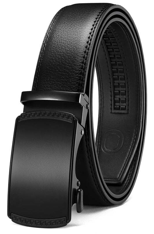 CHAOREN Gürtel Herren, Automatik Ledergürtel Herren Ratsche für Business Anzug, 35mm Gürtel ohne Löcher, Größe Angepasst