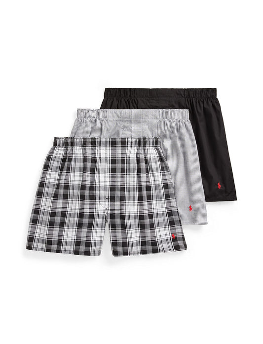 Polo Ralph Lauren Herren-Boxershorts, klassische Passform, Baumwolle, gewebt, 3er-Pack