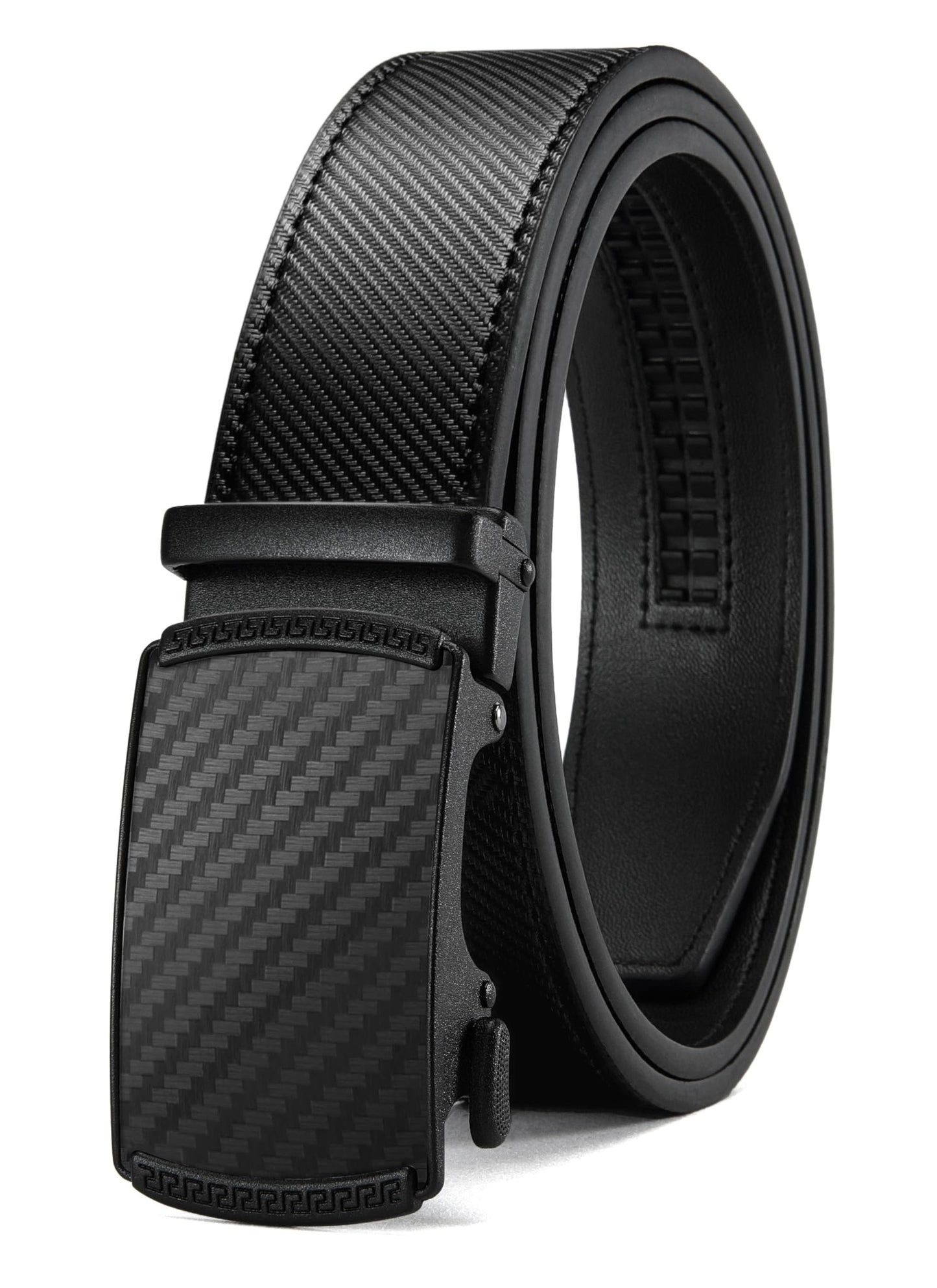 CHAOREN Gürtel Herren, Automatik Ledergürtel Herren Ratsche für Business Anzug, 35mm Gürtel ohne Löcher, Größe Angepasst