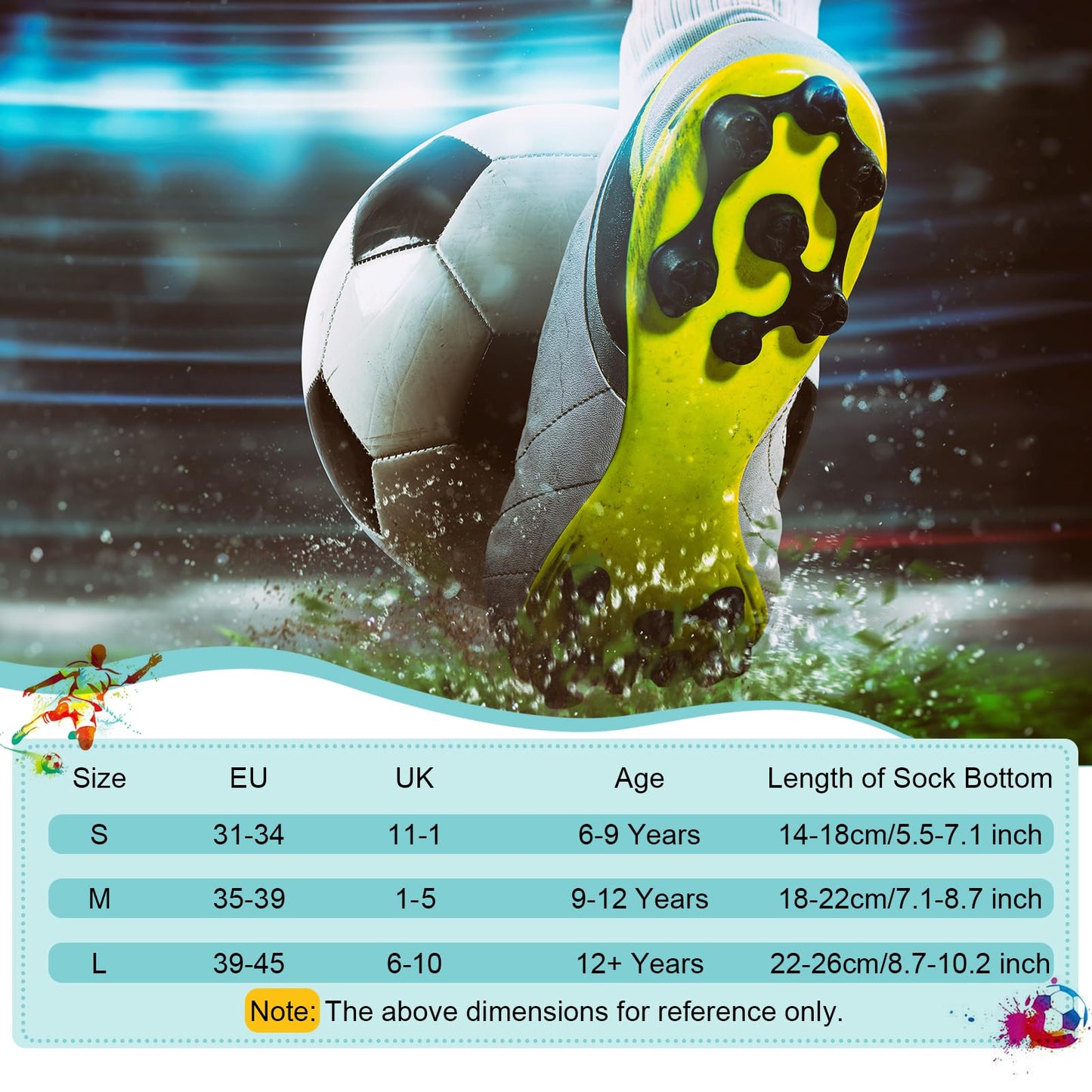 Apricitie 6 Paare Fußball Socken,Sportsocken 39-46 Anti Rutsch Grip Fussball Socken Rutschfeste Fußballsocken für Herren Damen Fussball Basketball Laufen Radfahren