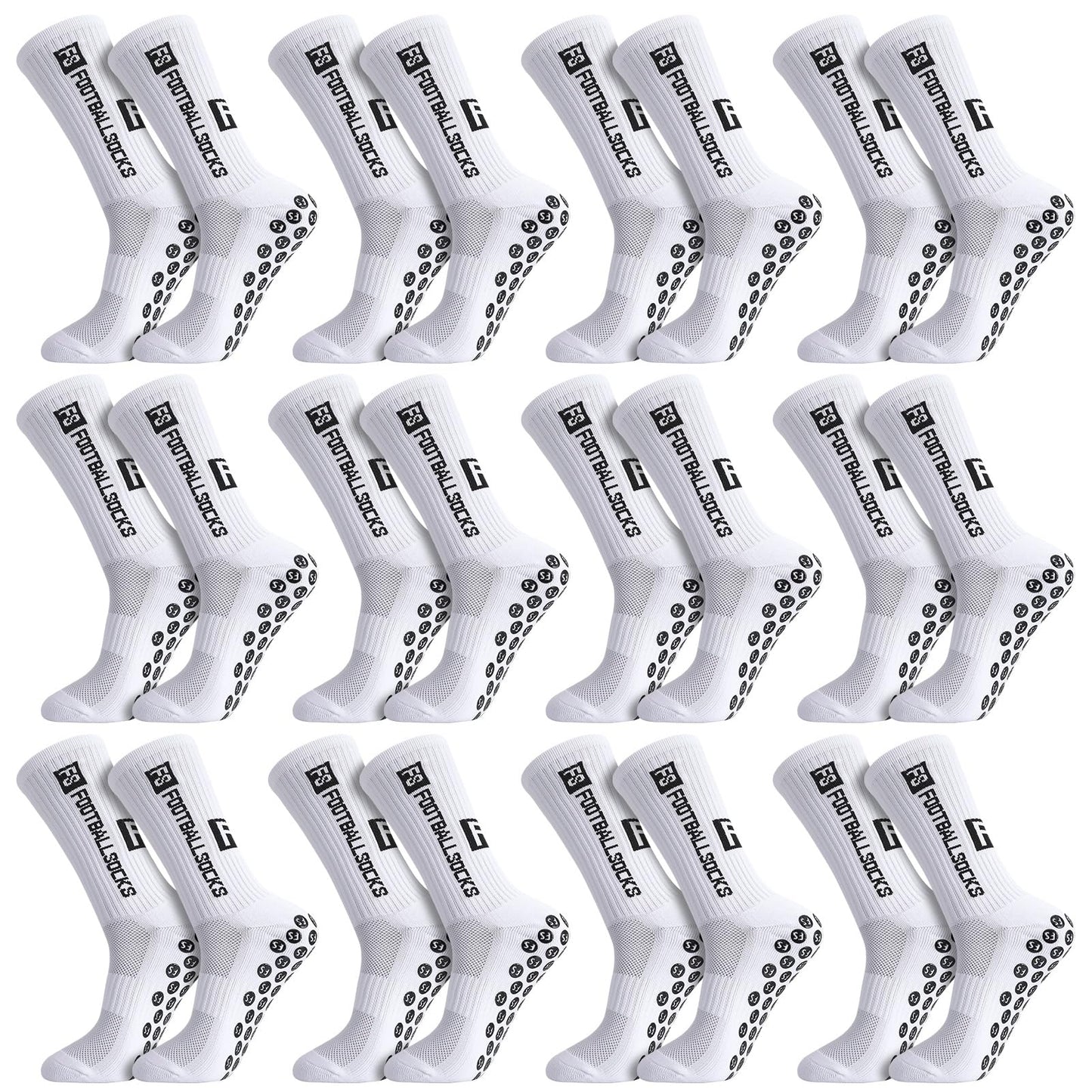 Apricitie 6 Paare Fußball Socken,Sportsocken 39-46 Anti Rutsch Grip Fussball Socken Rutschfeste Fußballsocken für Herren Damen Fussball Basketball Laufen Radfahren