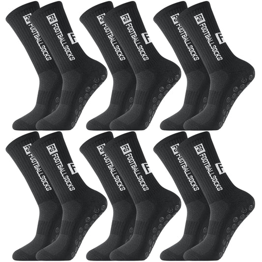 Apricitie 6 Paare Fußball Socken,Sportsocken 39-46 Anti Rutsch Grip Fussball Socken Rutschfeste Fußballsocken für Herren Damen Fussball Basketball Laufen Radfahren