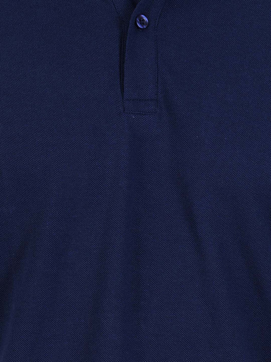 Polo collar Cotton Tshirt for men and women for summer breathable cool soft fine fabric navy blue